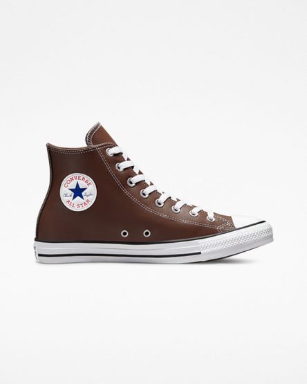 Tenisi Inalti Dama Converse Chuck Taylor All Star Faux Piele Albi Negrii | RO QHSLO729